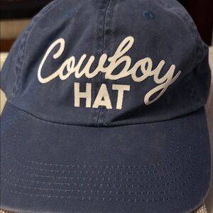 Classic Blue Cowboy Hat with White Embroidery